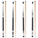 Set of 4 58" Hardwood Maple Detachable Billiard Pool Cue Stick Set - White