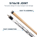 Set of 4 58" Hardwood Maple Detachable Billiard Pool Cue Stick Set - White