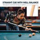 Set of 4 58" Hardwood Maple Detachable Billiard Pool Cue Stick Set - White