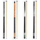Set of 4 58" Hardwood Maple Detachable Billiard Pool Cue Stick Set (Multi-Color)