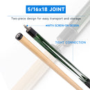 Set of 4 58" Hardwood Maple Detachable Billiard Pool Cue Stick Set (Multi-Color)