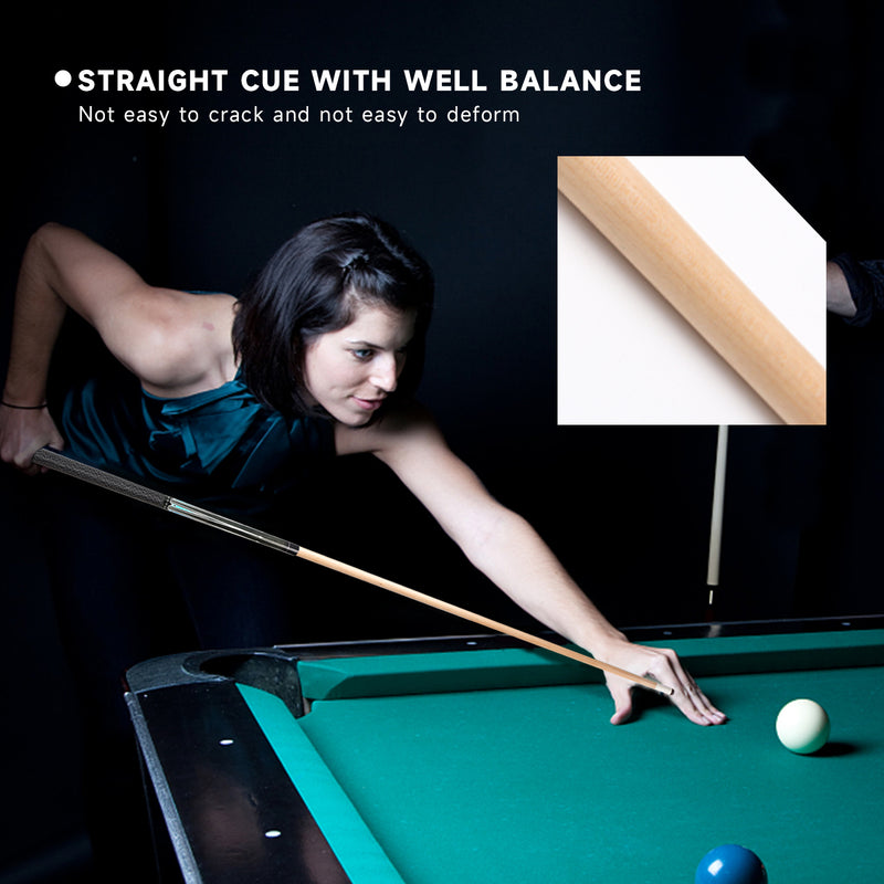 Set of 4 58" Hardwood Maple Detachable Billiard Pool Sticks Set - Multi Color