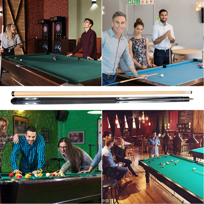Set of 4 58" 18/19/20/21oz Hardwood Maple Detachable Billiard Pool Sticks Set for Commercial,Bar and House - Multi Color