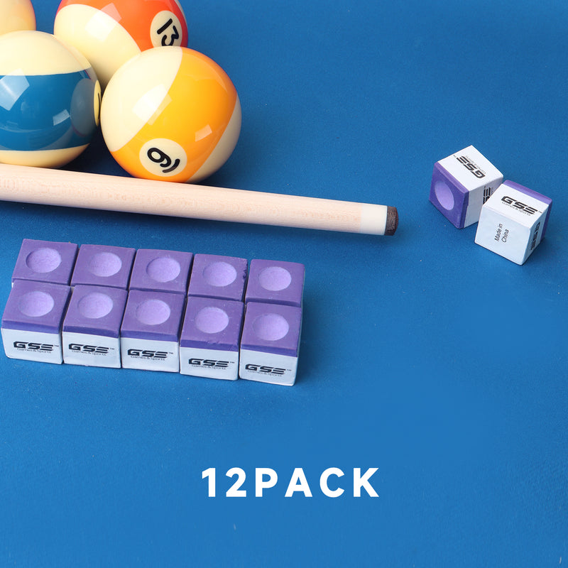 12-Pack of Billiard Pool Cue Chalks Pool Cue Aid Tool
