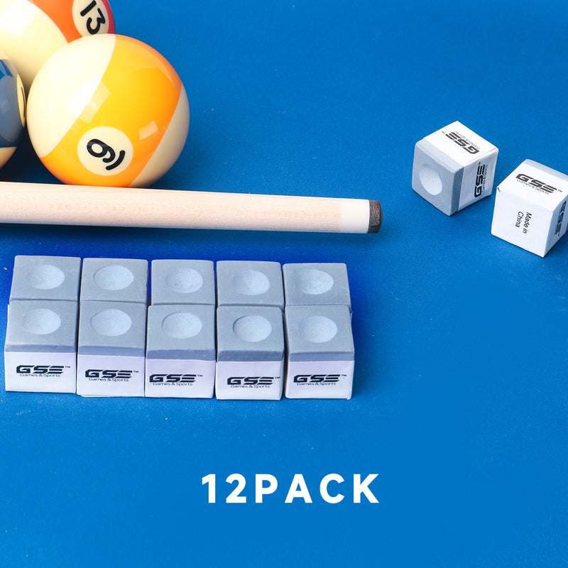 12-Pack of Billiard Pool Cue Chalks Pool Cue Aid Tool