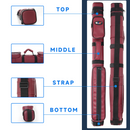 2x2 Hard Square Billiard Pool Cue Stick Carrying Case (5 Colors)