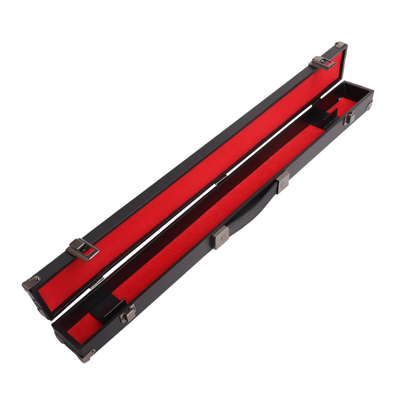 1x1 Hard Leatherette Billiard Case Pool Cue Box for 2-Piece Pool Cue Stick (Black/Blue/Red)