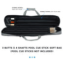 3x4 Heavy-Duty Nylon Pool Cue Stick Soft Carrying Bag
