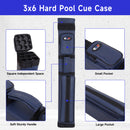 3x6 Square Hard Pool Cue Case, Billiard Stick Carrying Case for 3 Sticks, Billiard Cue Cases