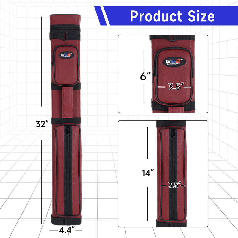 3x6 Square Hard Pool Cue Case, Billiard Stick Carrying Case for 3 Sticks, Billiard Cue Cases