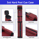 3x6 Square Hard Pool Cue Case, Billiard Stick Carrying Case for 3 Sticks, Billiard Cue Cases