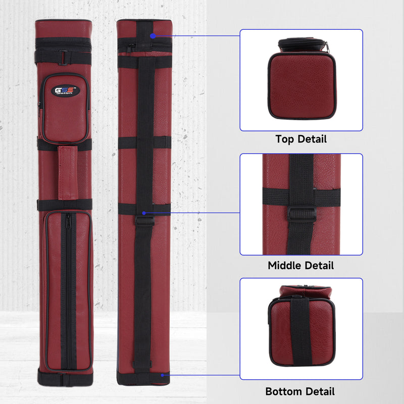3x6 Square Hard Pool Cue Case, Billiard Stick Carrying Case for 3 Sticks, Billiard Cue Cases