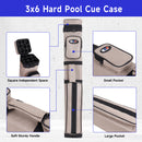 3x6 Square Hard Pool Cue Case, Billiard Stick Carrying Case for 3 Sticks, Billiard Cue Cases