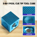 5-in-1 Pool Cue Tip Tool Cube, Billiard Cue Tip Repair Tool