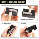 8-in-1 Pool Cue Tip Tool - Scuffer/Shaper/Aerator/Tapper/Trimer/Presser/Cleaner/Radius Slot