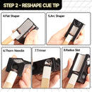 8-in-1 Pool Cue Tip Tool - Scuffer/Shaper/Aerator/Tapper/Trimer/Presser/Cleaner/Radius Slot