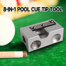 8-in-1 Pool Cue Tip Tool - Scuffer/Shaper/Aerator/Tapper/Trimer/Presser/Cleaner/Radius Slot