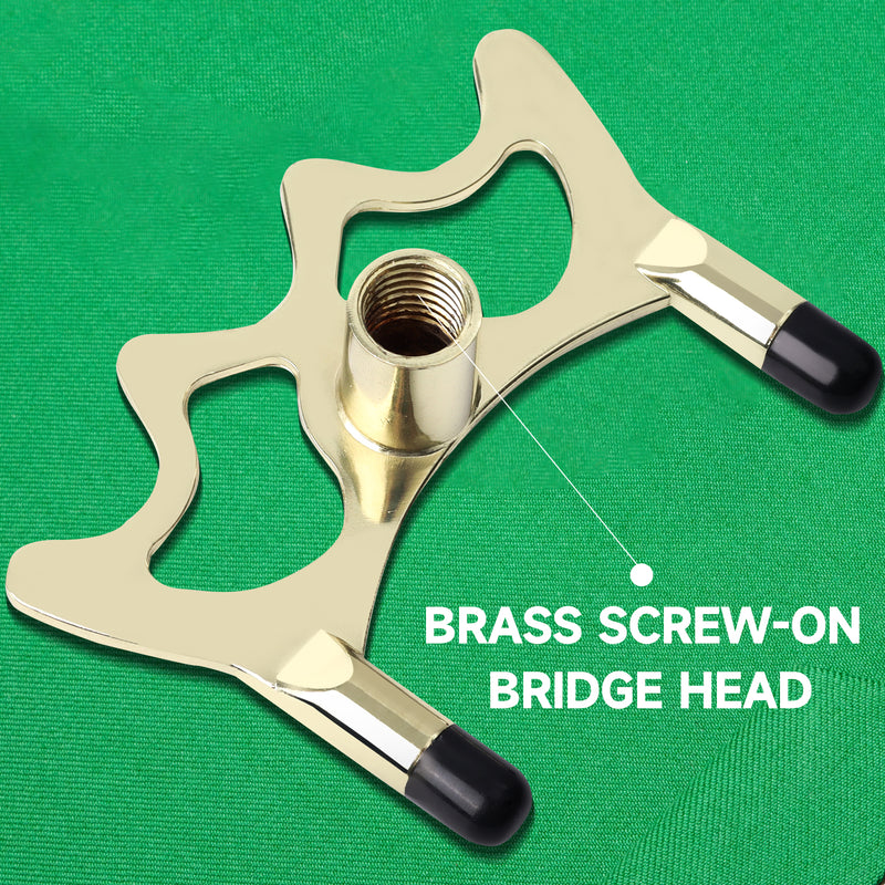 Billiard Pool Cue Stick Brass Screw-on Bridge Head Portable Pool Cue Accessory for Pool Cue