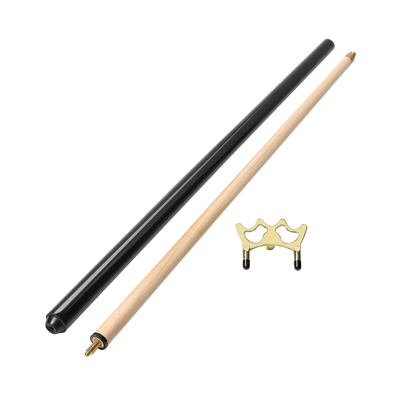 2-Piece Billiards Pool Cue Stick and Brass Screw-on Bridge Head Set Portable Pool Cue Accessory for Pool Table