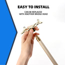 2-Piece Billiards Pool Cue Stick and Brass Screw-on Bridge Head Set