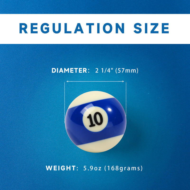 2 1/4" Professional Regulation Size Billiard Table Pool Balls Set for Pool Table with Carrying Tray  - Standard Style