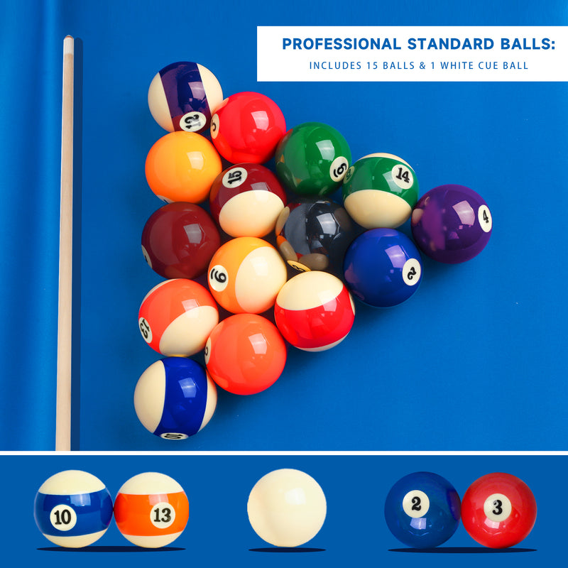 2 1/4" Art Number Billiards Pool Balls Set with Pool Ball Racks Set (3 Colors)