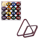 2 1/4" Black Marbelite Swirl Style Billiards Pool Balls Set with Pool Ball Racks Set (3 Colors)