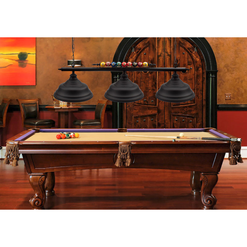 50" Hanging Billiard Pool Table Lighting Pool Ball Decoration with 3 Lamp Shades for Game Room,Pub Bar (3 Colors)