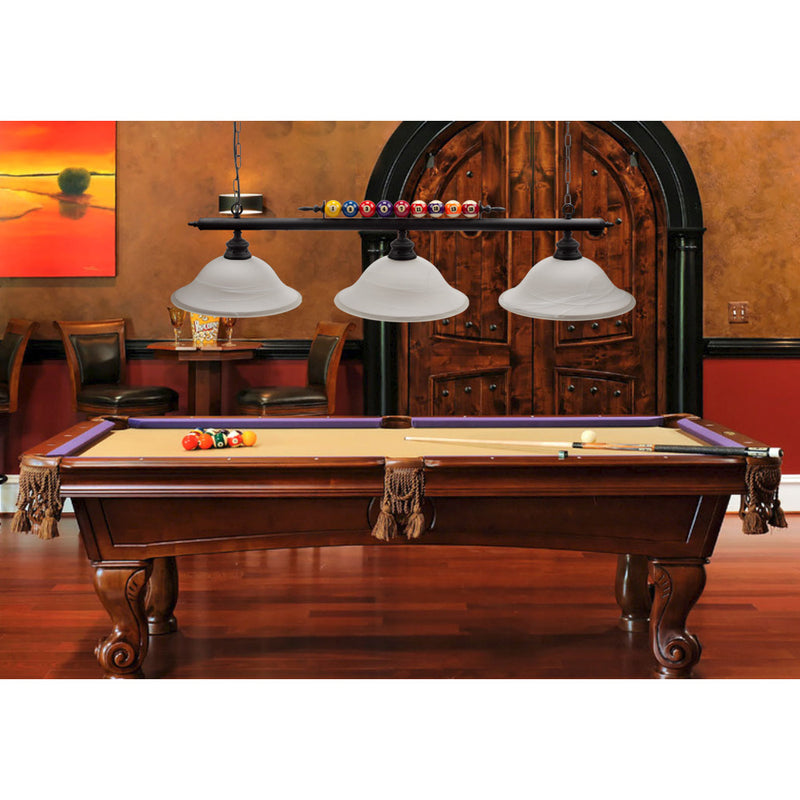 50" Hanging Billiard Pool Table Lighting Pool Ball Decoration with 3 Lamp Shades for Game Room,Pub Bar (3 Colors)