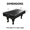 9'  Heavy Duty Leatherette Pool Table Cover (4 Colors)
