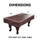 8' Heavy Duty Leatherette Pool Table Cover (4 Colors)