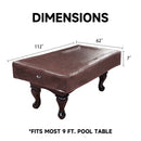 9'  Heavy Duty Leatherette Pool Table Cover (4 Colors)