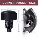 Set of 6 Heavy Duty Leather Billiard Pool Table Pockets for Pool Table - Black