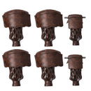 Set of 6 Heavy Duty Leather Billiard Pool Table Pockets for Pool Table - Walnut