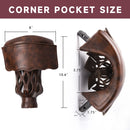 Set of 6 Heavy Duty Leather Billiard Pool Table Pockets for Pool Table - Walnut