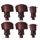 Set of 6 Heavy Duty Leather Billiard Pool Table Pockets for Pool Table - Black Cherry