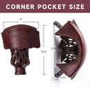 Set of 6 Heavy Duty Leather Billiard Pool Table Pockets for Pool Table - Black Cherry