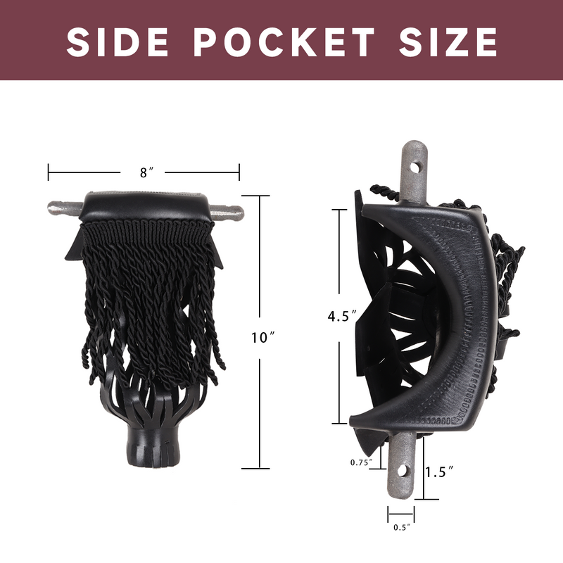 Set of 6 Heavy Duty Leather Billiard Pool Table Pockets for Pool Table - Black