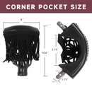 Set of 6 Heavy Duty Leather Billiard Pool Table Pockets for Pool Table - Black