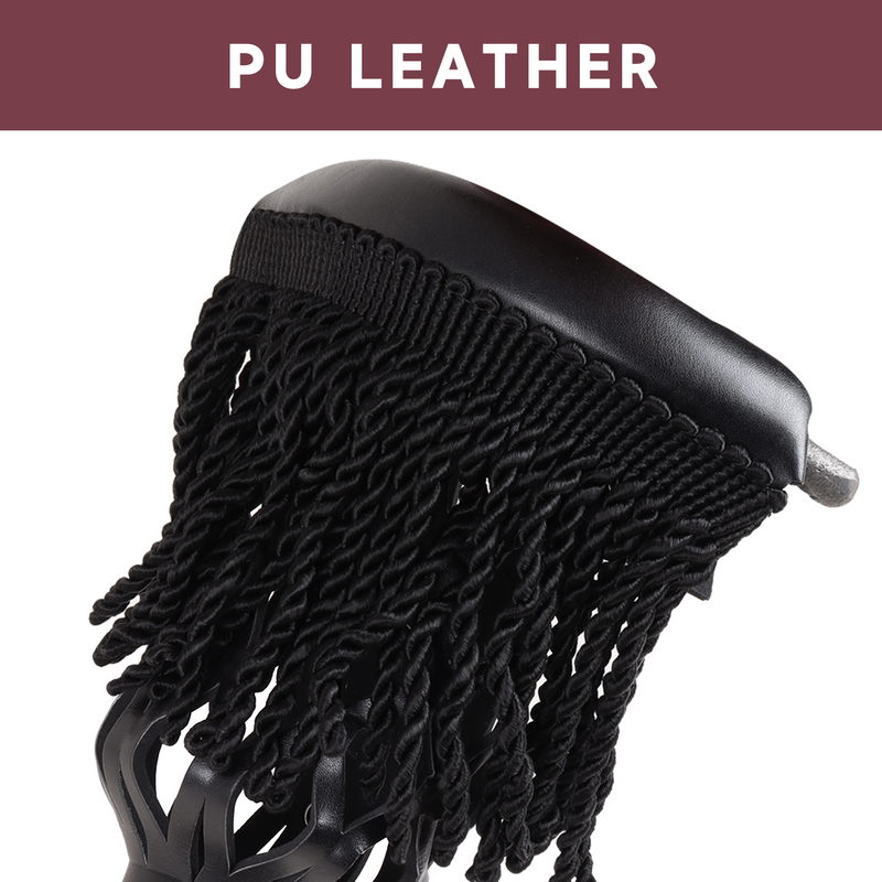 Set of 6 Heavy Duty Leather Billiard Pool Table Pockets for Pool Table - Black