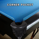 Set of 6 Heavy Duty Leather Billiard Pool Table Pockets for Pool Table - Black