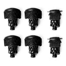 Set of 6 Heavy Duty Leather Billiard Pool Table Pockets for Pool Table - Black