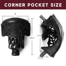 Set of 6 Heavy Duty Leather Billiard Pool Table Pockets for Pool Table - Black