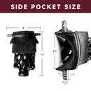 Set of 6 Heavy Duty Leather Billiard Pool Table Pockets for Pool Table - Black