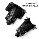 Set of 6 Heavy Duty Leather Billiard Pool Table Pockets for Pool Table - Black