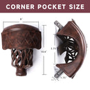 Set of 6 Heavy Duty Leather Billiard Pool Table Pockets for Pool Table - Walnut