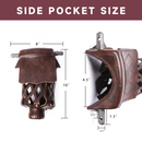 Set of 6 Heavy Duty Leather Billiard Pool Table Pockets for Pool Table - Walnut