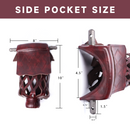 Set of 6 Heavy Duty Leather Billiard Pool Table Pockets for Pool Table - Black Cherry