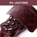 Set of 6 Heavy Duty Leather Billiard Pool Table Pockets for Pool Table - Black Cherry