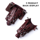 Set of 6 Heavy Duty Leather Billiard Pool Table Pockets for Pool Table - Black Cherry